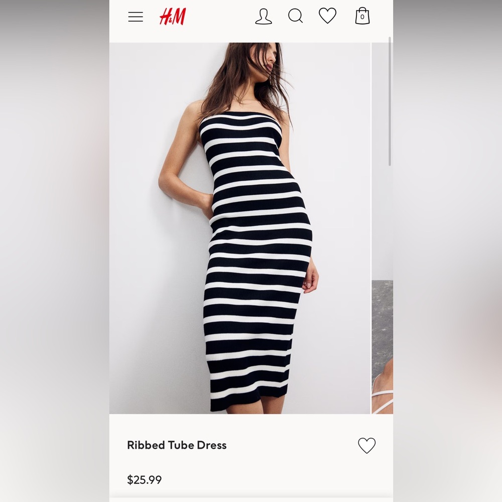 H&M ribbed tube dress